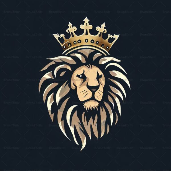 Majestätischer Löwe und Krone